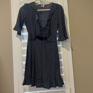 Polka dot cut out mini dress
